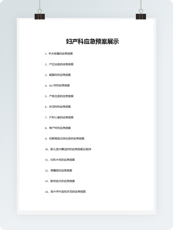 妇产科应急预案展示模板