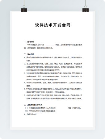 软件技术开发合同
