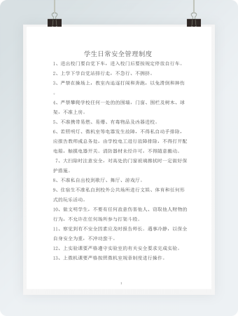 学生日常安全管理制度