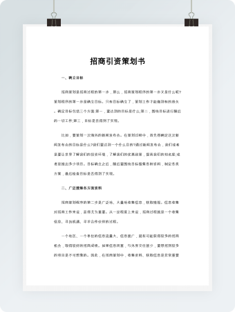 招商引资策划书word模板