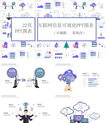 互联网信息可视化PPT图表