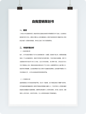 自我营销策划书