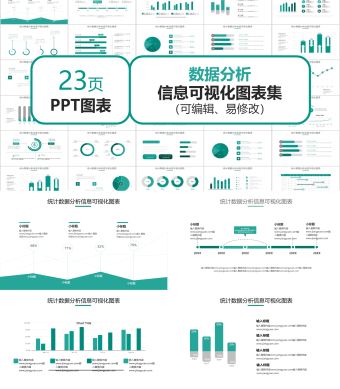 23页数据分析信息可视化图表PPT模板