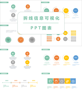 白色互联网科技信息可视化PPT图表