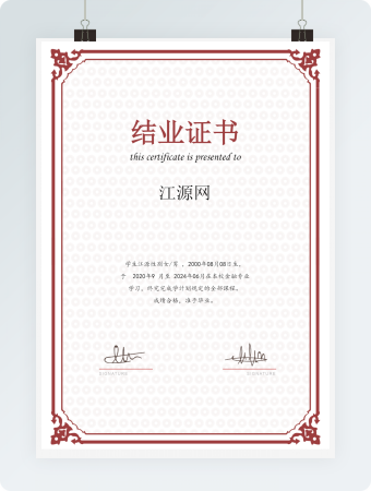 结业证书简约