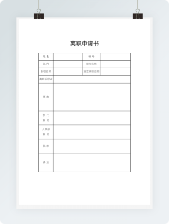 离职申请书模板