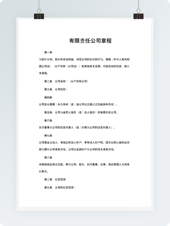 有限责任公司章程