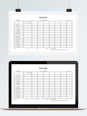 资金活动表