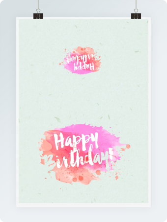 粉色生日贺卡word模板