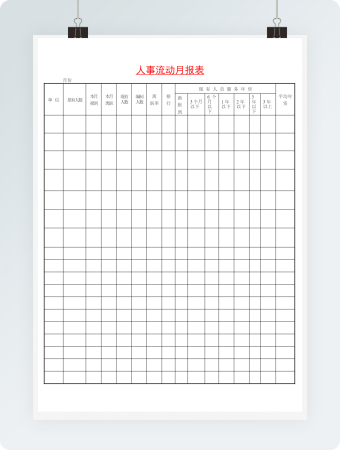 人事流动月报表2