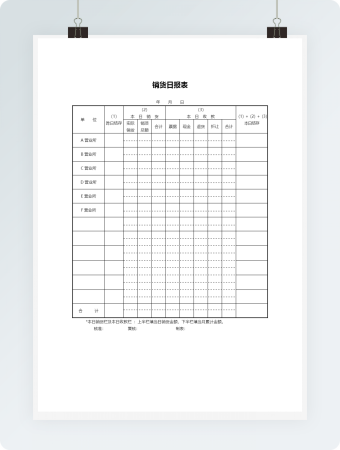 销货日报表word模板