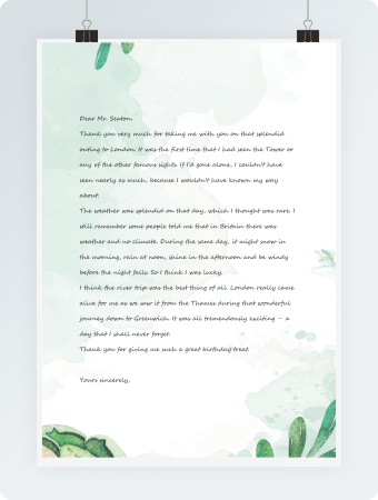 小清新水彩信纸word模板