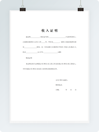 超级完整收入证明