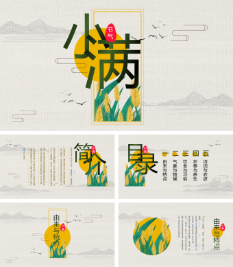 清新小满节气PPT模板