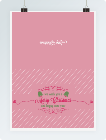 粉色圣诞节明信片贺卡word模板