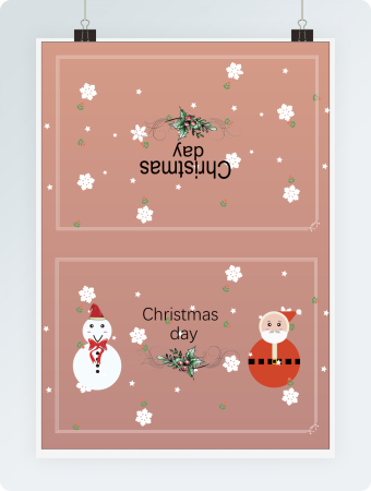 可爱风圣诞节明信片贺卡word模板