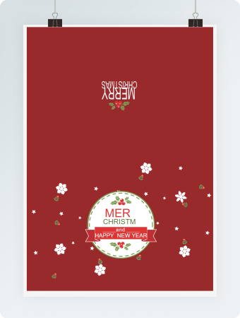 喜庆风圣诞节明信片贺卡word模板