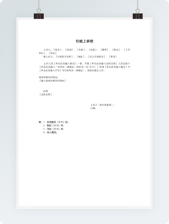 行政上诉状