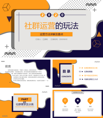 简约风社群运营的玩法PPT模板