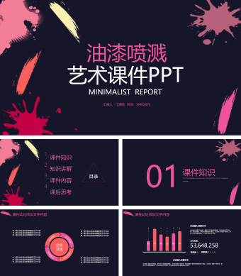 油漆喷溅艺术课件培训PPT模板