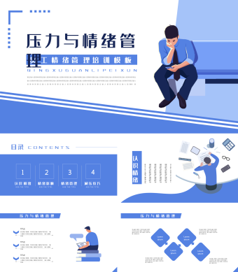 员工压力与情绪管理培训动态PPT模板