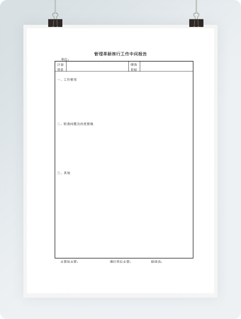 管理革新推行工作中间报告