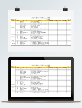 XX公司利润比率计算表Excel模板