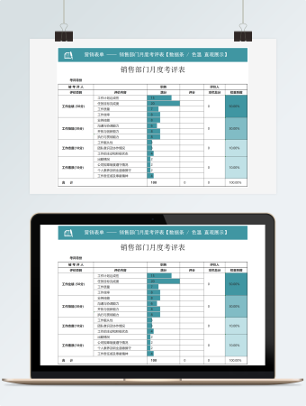 销售部门月度考评表