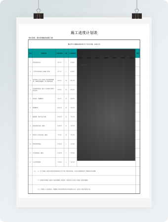 施工进度计划表