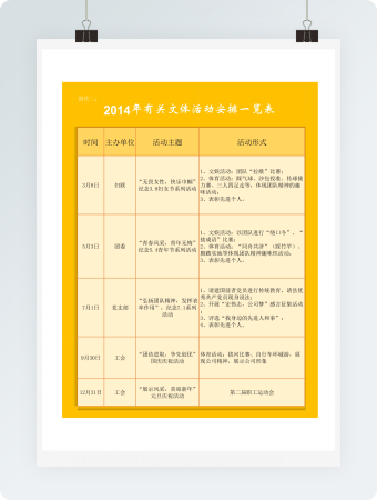 社区有关文体活动安排