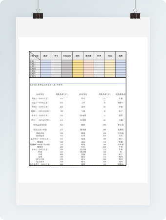 一周运动计划表