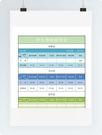 学生理财指导表