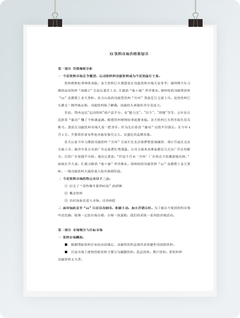 饮料市场营销策划书