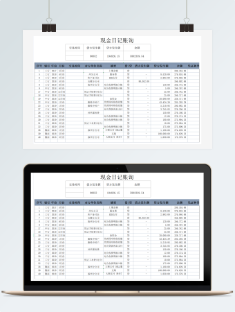 企业财务现金日记账Excel模板
