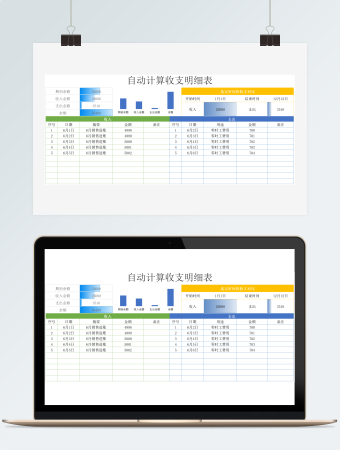 自动计算收支明细表