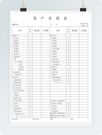 资产负债表完整版
