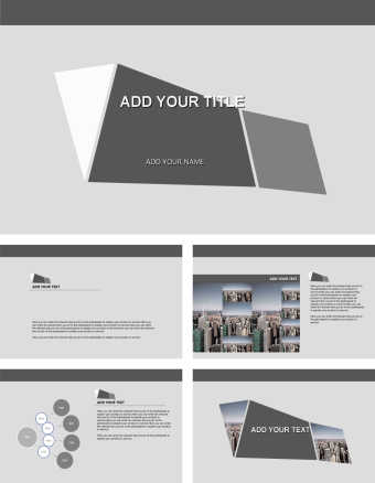 扁平化复古灰色简约PPT模板