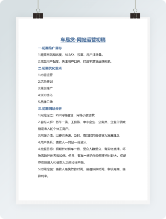 车易贷-网站运营初稿