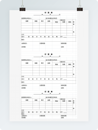 付款单三份