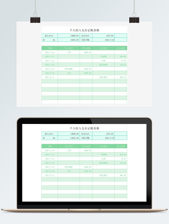 实用个人收入支出记账表格