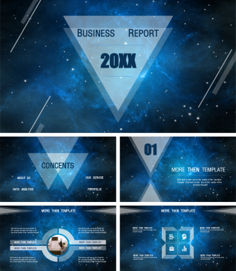 蓝色欧美商务风金融总结计划ppt模板