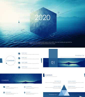 蓝色英文宣传PPT