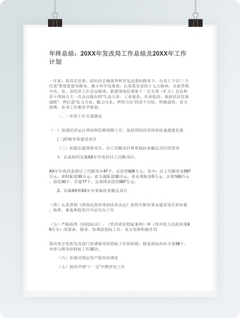 发改局工作总结