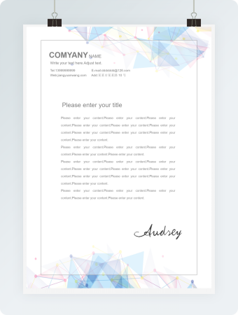 创意几何商务信纸word模板