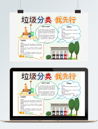 创意垃圾分类word手抄报小报