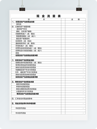现金流量表格模板