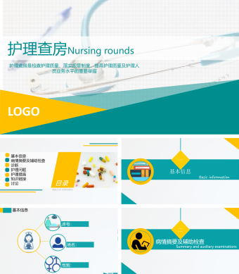 绿色主题护理查房PPT模板