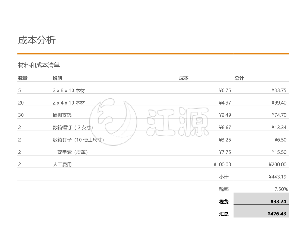 企业工程投标表单Excel模板
