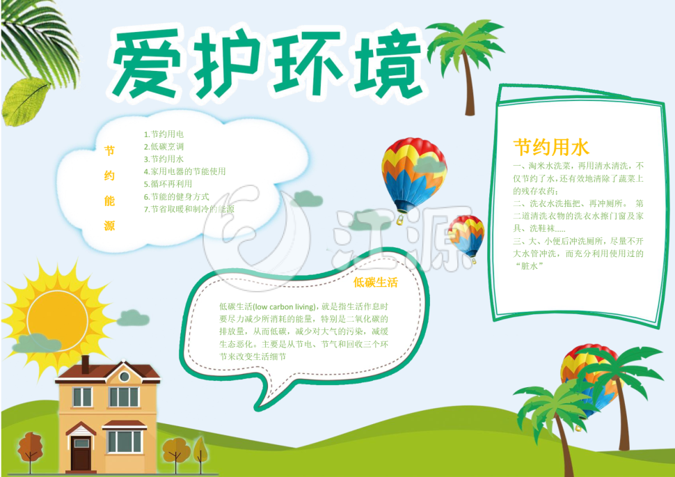 爱护环境环保手抄报