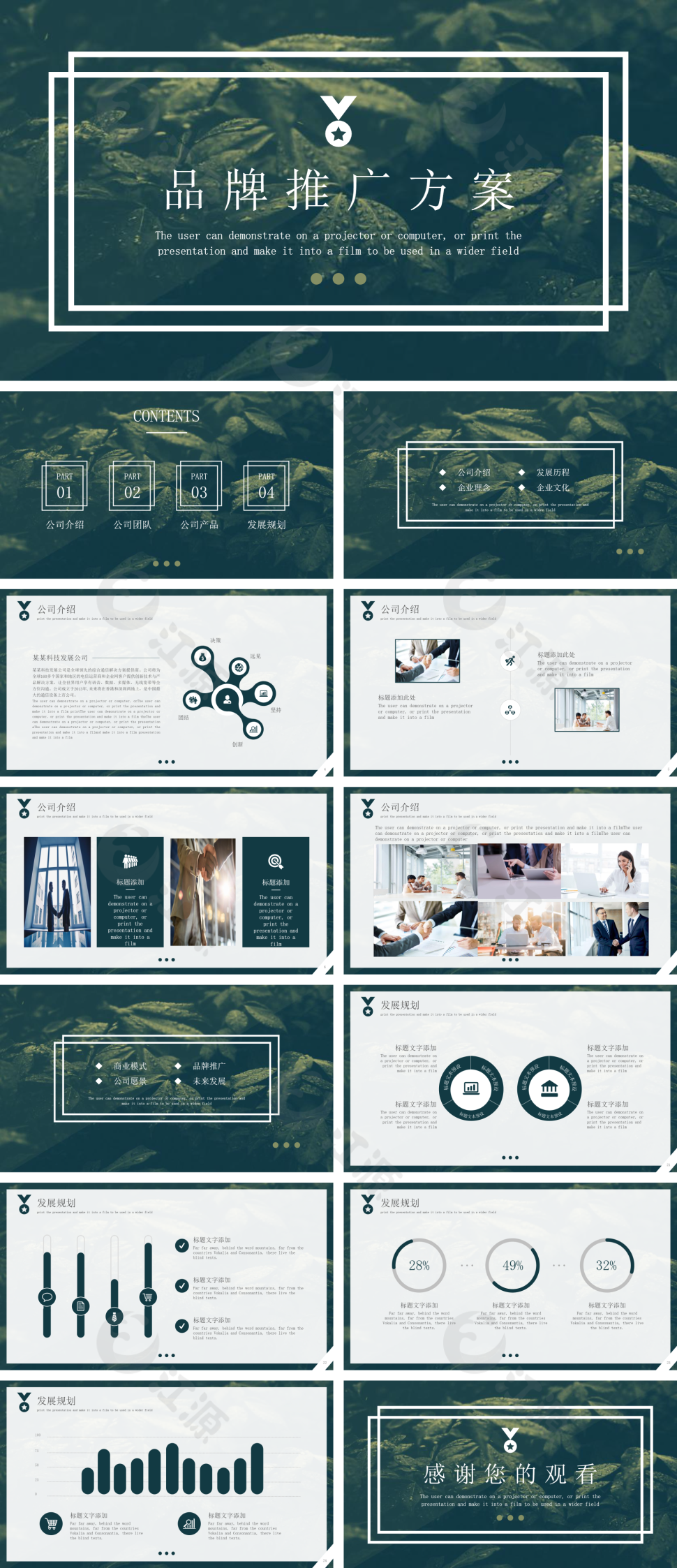 欧美风商业计划品牌推广方案PPT模板